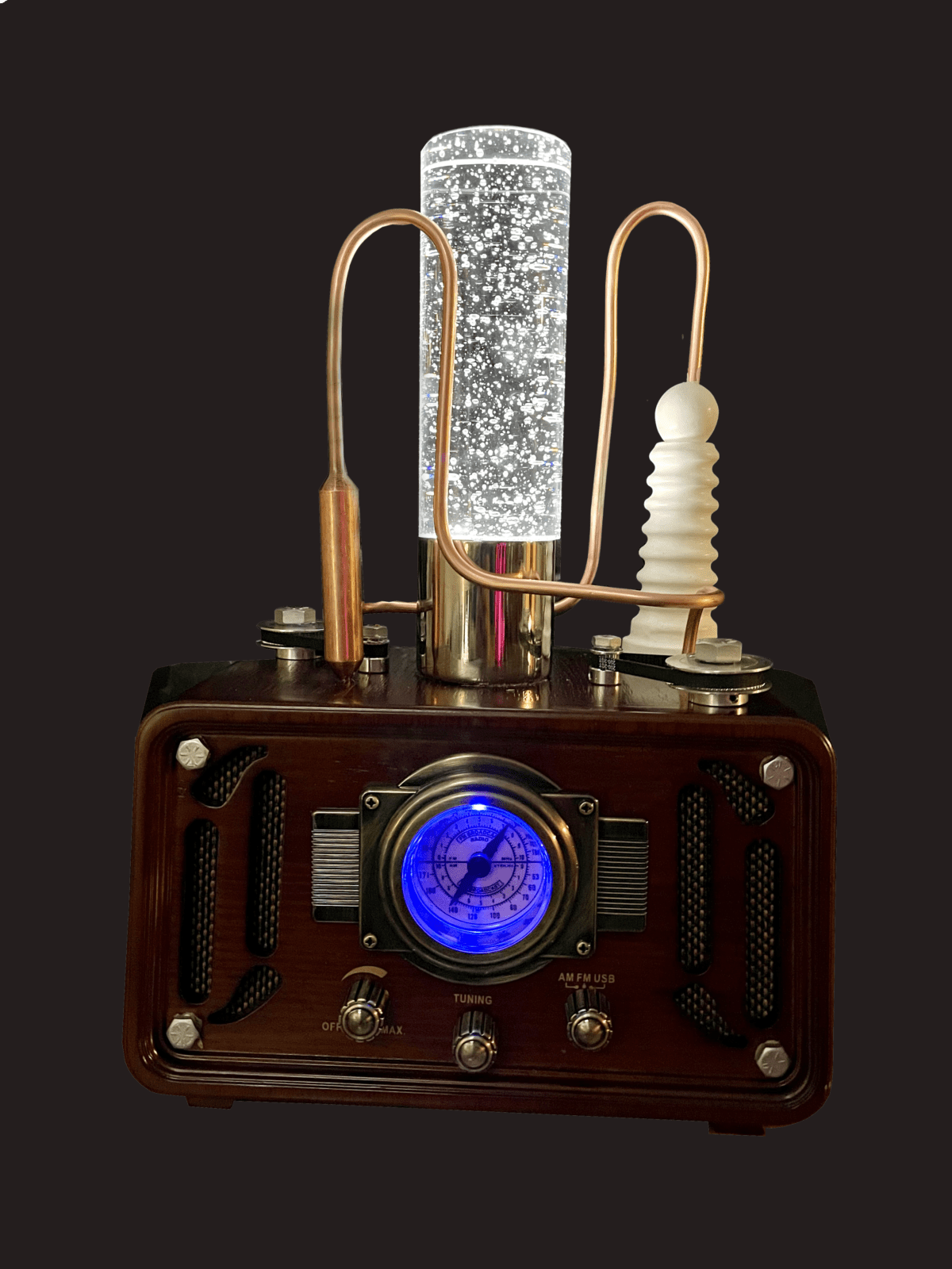 Steampunk Light With AM/FM Digital Radio